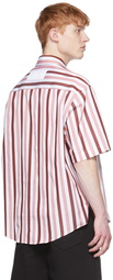 AMI Alexandre Mattiussi White & Pink Organic Cotton Short Sleeve Shirt