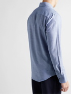 Brioni - Cotton and Cashmere-Blend Chambray Shirt - Blue