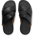 John Lobb - Cross Leather Sandals - Black