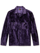 Needles - C.O.B. Camp-Collar Devoré-Velvet Shirt - Purple