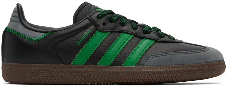 Photo: adidas Originals Black & Green Sambae Sneakers