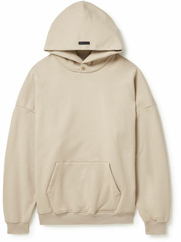 Photo: Fear of God - Eternal Logo-Flocked Cotton-Jersey Hoodie - Neutrals