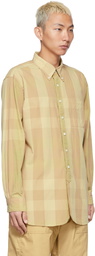 Engineered Garments Tan & Green Block Check Shirt