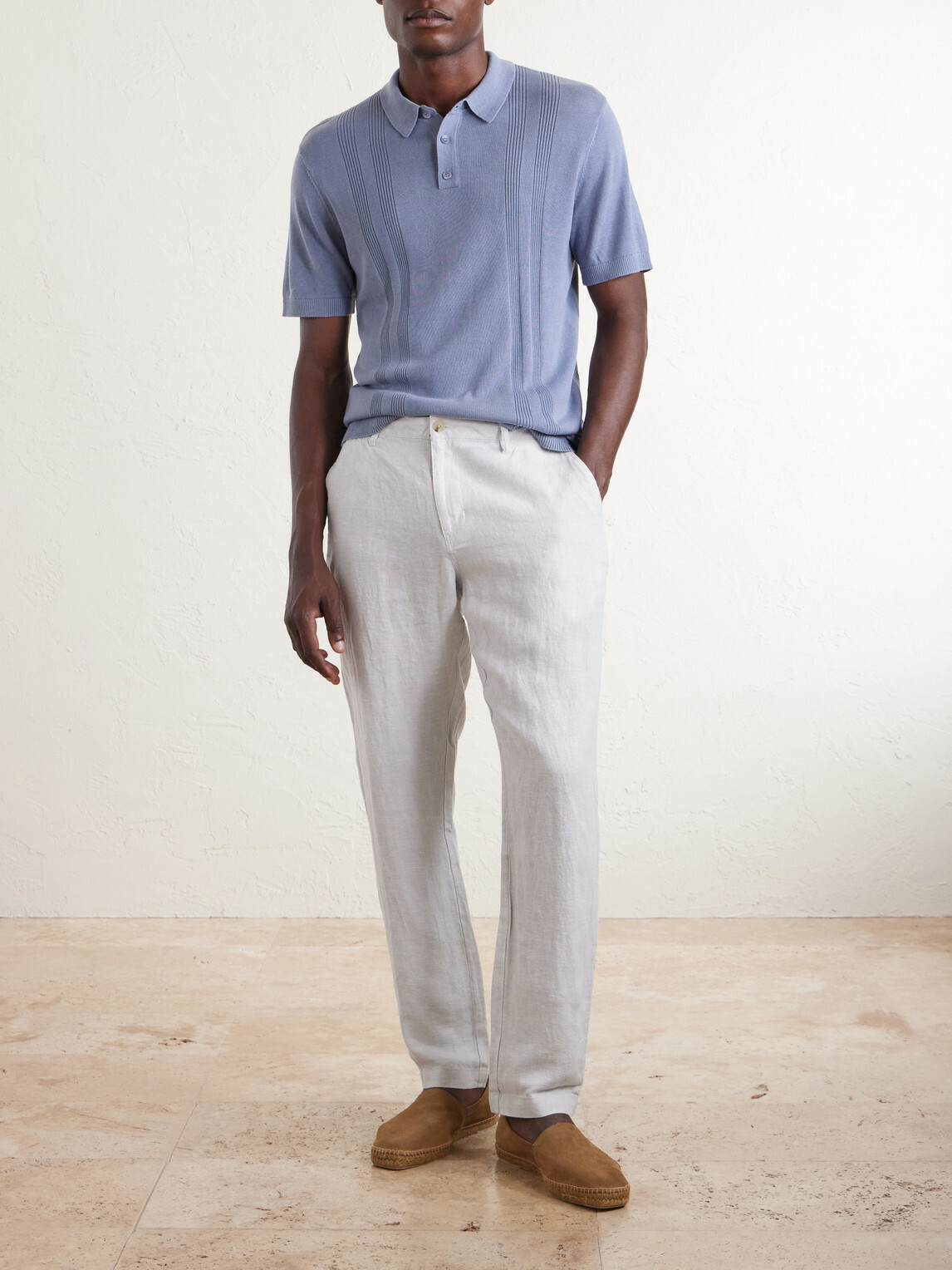 Onia - Straight-Leg Linen Trousers - Blue