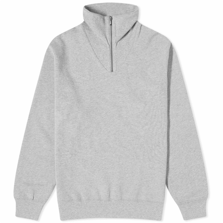 Photo: Beams Plus Men's Half Zip Sweatshirt in Grey