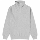 Beams Plus Men's Half Zip Sweatshirt in Grey