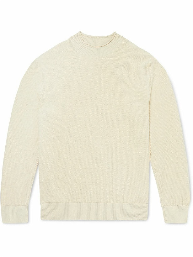 Photo: Sunspel - Ribbed Cotton Mock-Neck Sweater - Neutrals