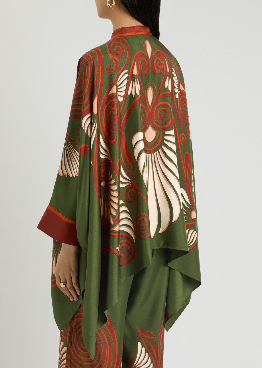 LA Double J Foulard Printed Satin-twill Shirt Multicoloured
