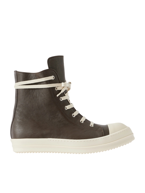 Photo: Rick Owens - Sneaks Leather Sneakers - Brown