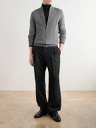 Canali - Wool Zip-Up Sweater - Gray