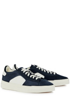 Santoni Darts Panelled Nubuck Sneakers Blue And White
