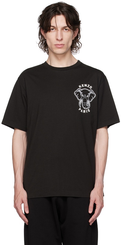 Photo: Kenzo Black Kenzo Paris Varsity Jungle Elephant T-Shirt