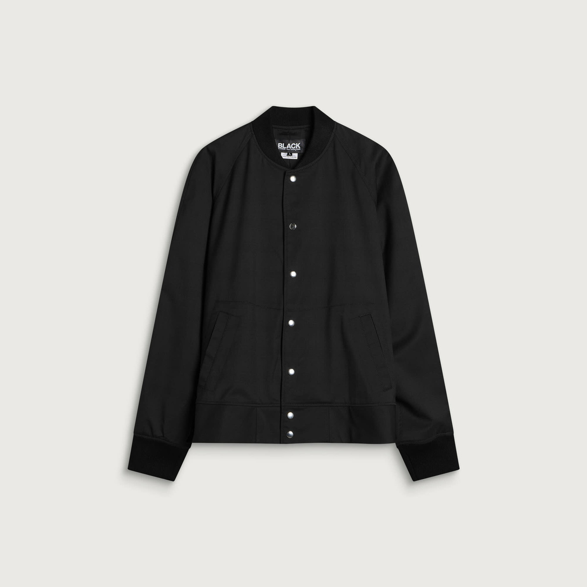 Comme des Garçons Men's Wool Glen Check Bomber Jacket in Black