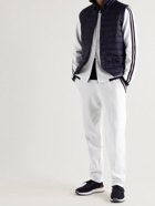 Brunello Cucinelli - Logo-Print Shell-Trimmed Cotton-Blend Jersey Track Jacket - White
