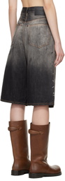 Acne Studios Black Loose Fit Denim Shorts