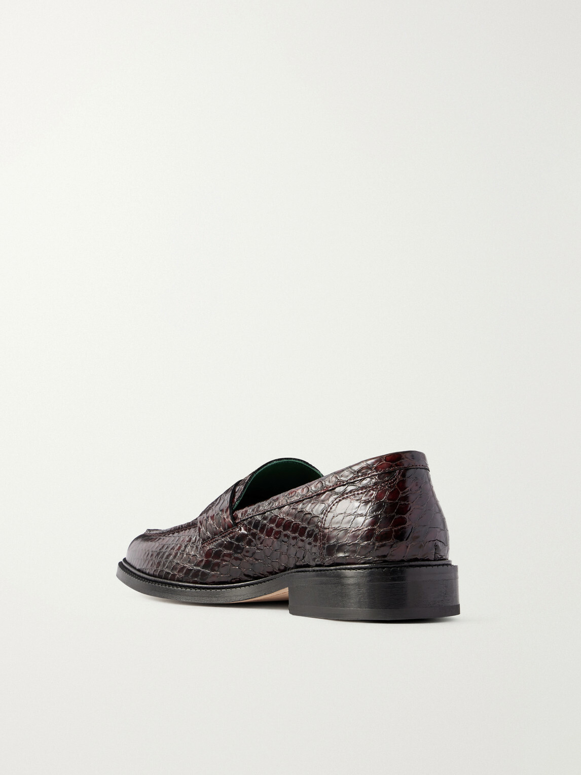 VINNY's - Townee Vale Snake-Effect Leather Loafers - Burgundy