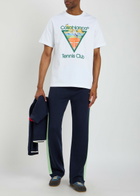 Casablanca Tennis Club Printed Cotton T-shirt White