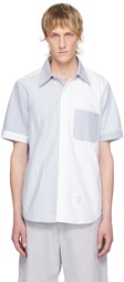 Thom Browne White & Blue Stripe Shirt
