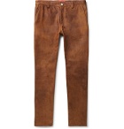 424 - Slim-Fit Leather Trousers - Brown