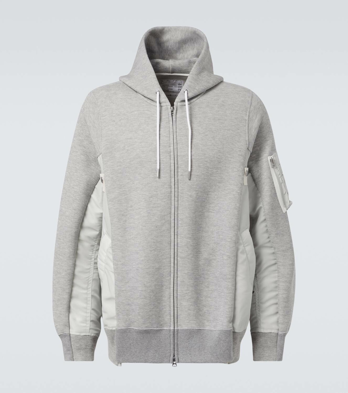 Sacai Cotton jersey and technical twill hoodie Sacai