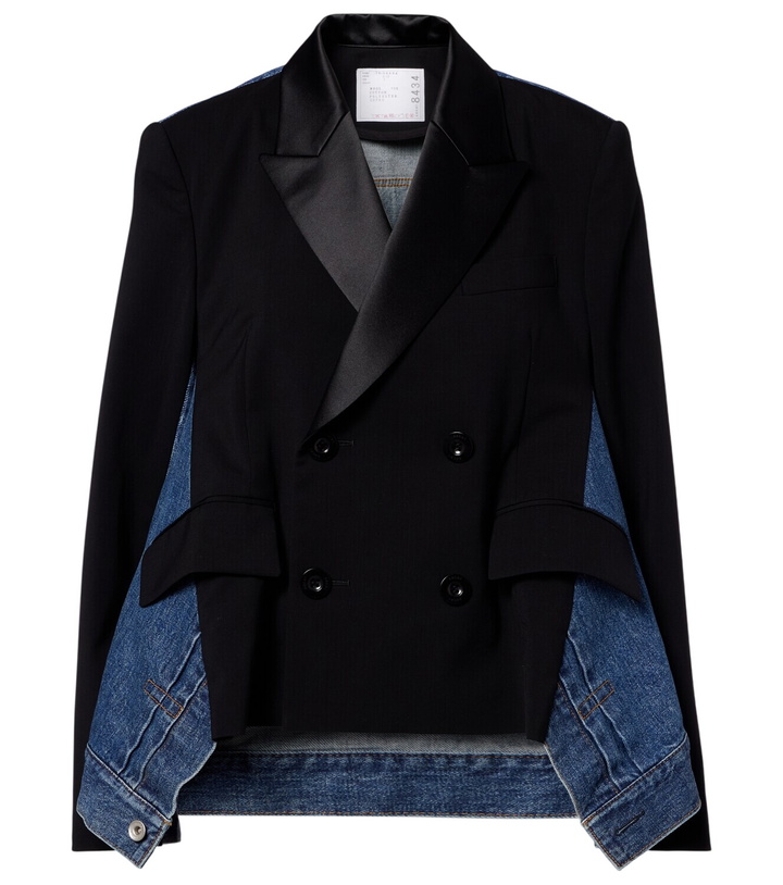 Photo: Sacai Double-breasted denim and wool jacket