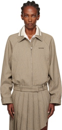 We11done Beige Checked Jacket