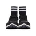 Neil Barrett Black Mid Sock Hybrid Runner