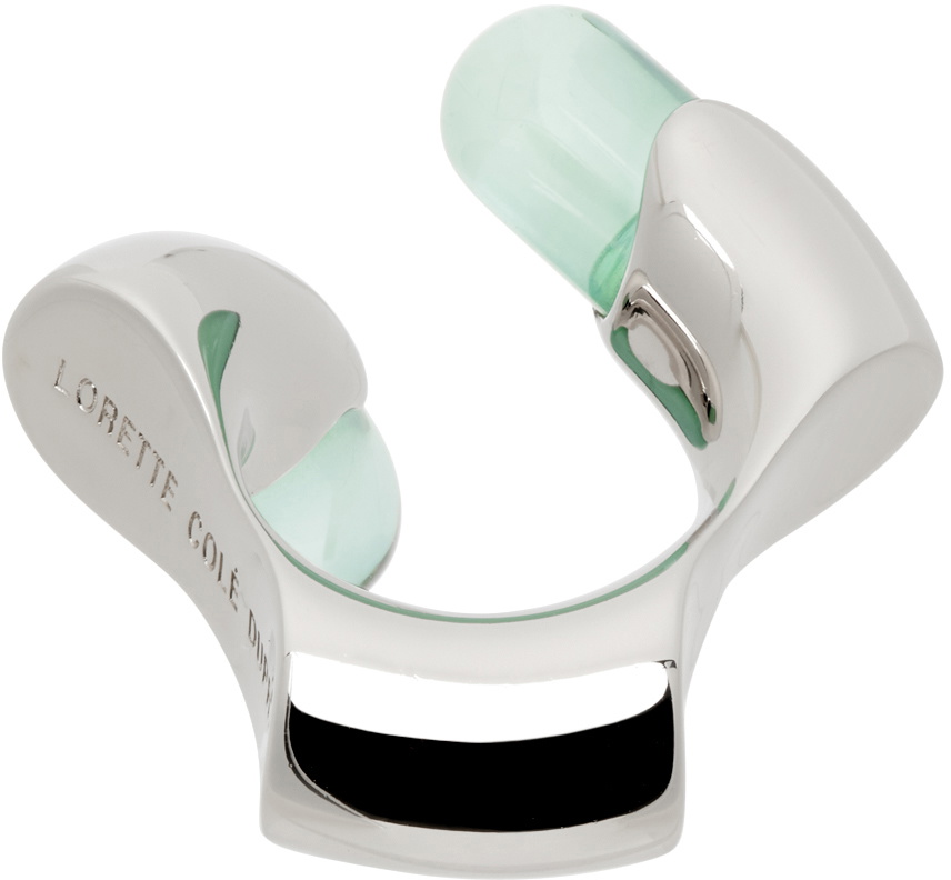 Lorette Colé Duprat Silver & Green Resin Ring