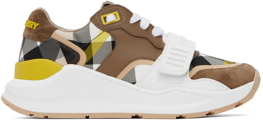 Burberry Brown Ramsey Check Sneakers Burberry
