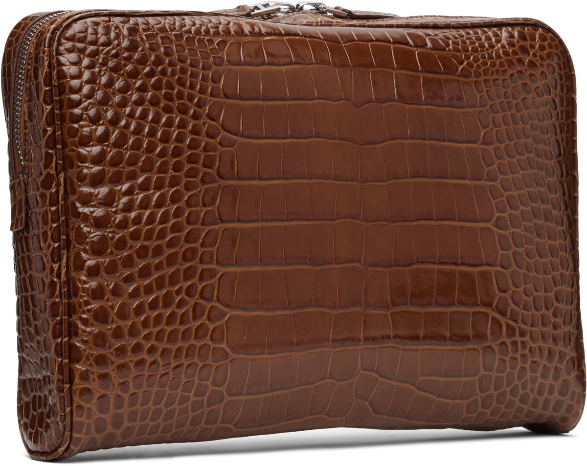 TOM FORD Tan Minimal Laptop Pouch