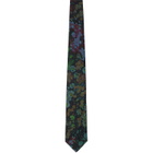 Dries Van Noten Navy & Green Floral Tie