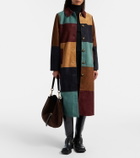 Rixo Patchwork suede coat
