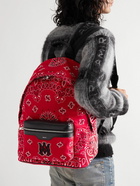 AMIRI - Leather-Trimmed Embroidered Canvas Backpack