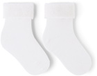 Moncler Enfant Baby White Beanie & Socks Set