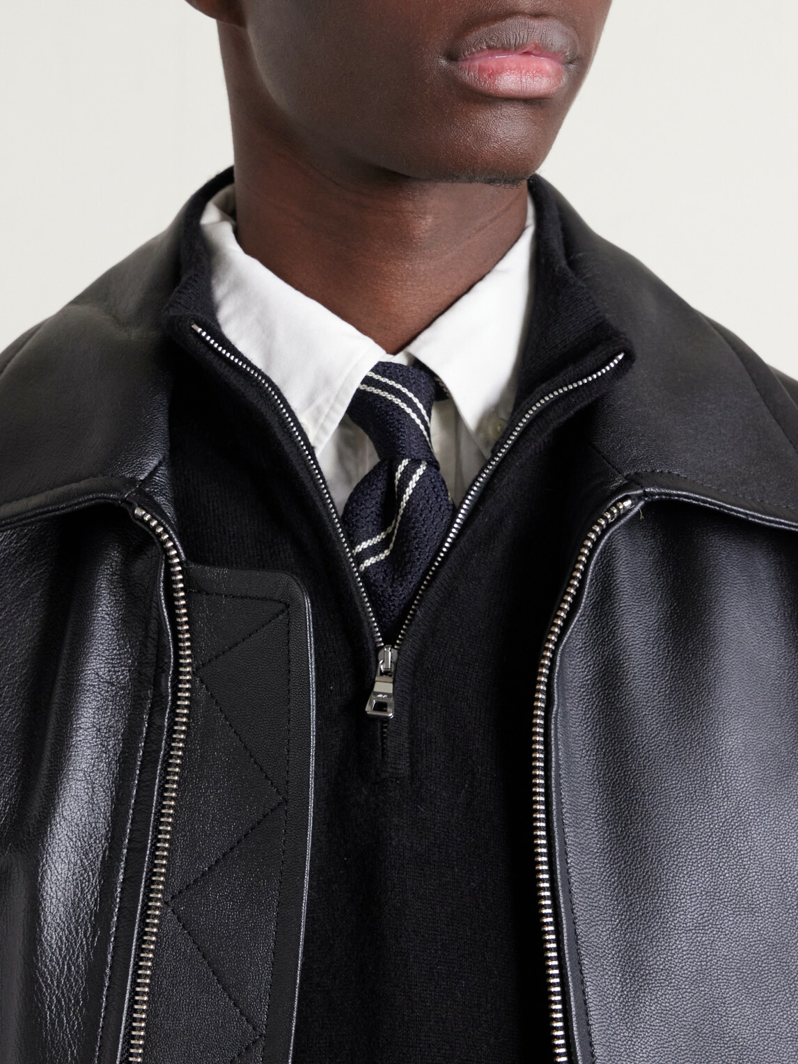 Mr P. - James Cashmere Half-Zip Sweater - Black