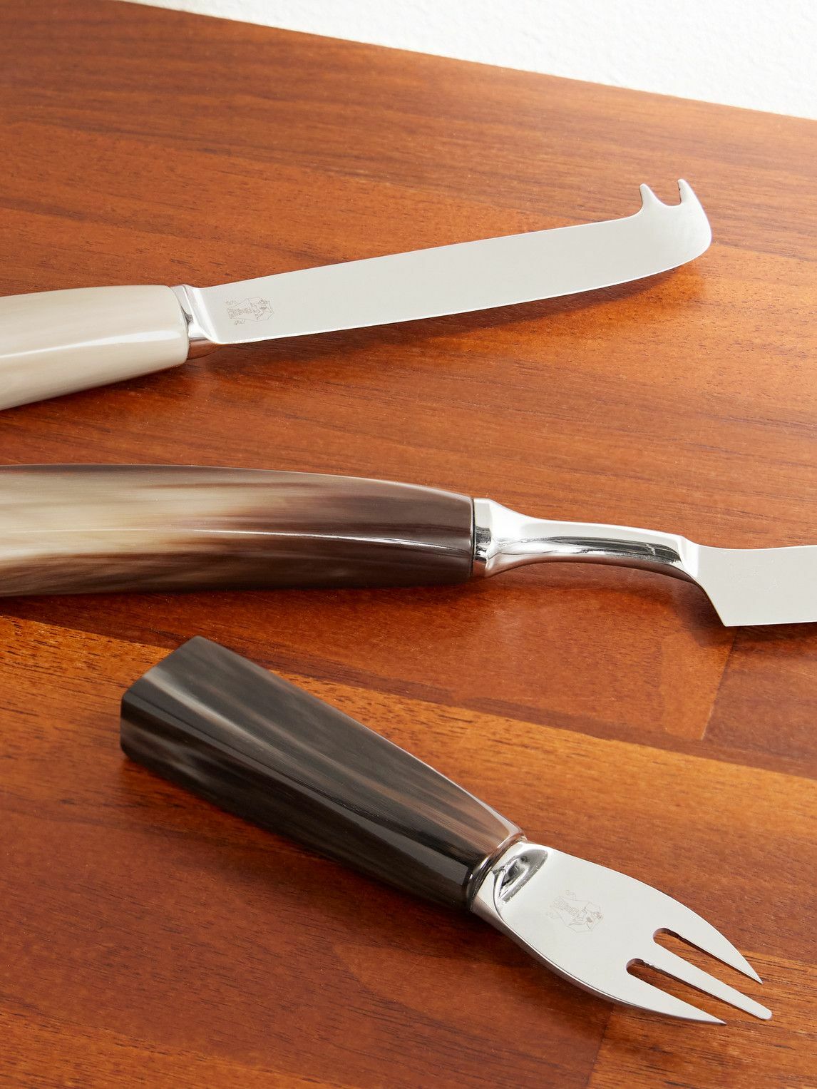 Brunello Cucinelli Horn and Stainless Steel Cheese Knife Set Brunello