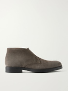 Tod's - Logo Debossed Suede Lace-Up Boots - Brown