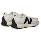 NEW BALANCE - Casablanca 327 Suede-Trimmed Perforated Leather Sneakers - White
