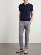 Eleventy - Slim-Fit Tapered Stretch-Wool Flannel Trousers - Gray