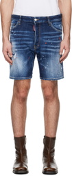 Dsquared2 Blue Medium Easy Wash Denim Shorts