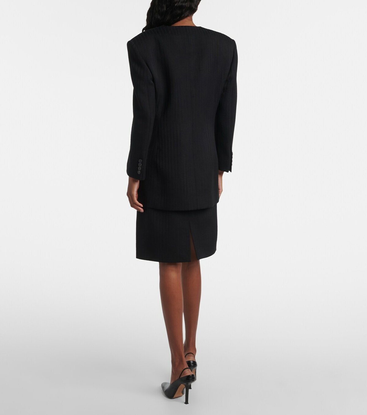 Calvin Klein Collection Ribbed-knit wool blazer