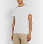 120% - Slim-Fit Garment-Dyed Linen T-Shirt - White