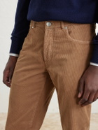 Brunello Cucinelli - Straight-Leg Cotton-Corduroy Trousers - Brown