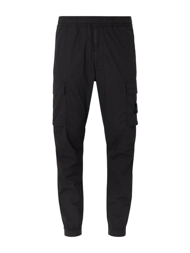 Photo: Stone Island - Tapered Stretch Cotton-Blend Cargo Trousers - Black
