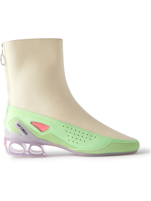 Photo: Raf Simons - Cycloid-4 Nylon and Suede-Trimmed Leather Ankle Boots - Neutrals