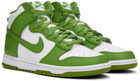 Nike White & Green Dunk High Retro Sneakers