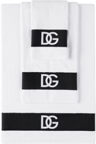 Dolce & Gabbana White & Black DG Terry Towel Set, 5 pcs