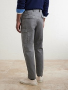 Brunello Cucinelli - Slim-Fit Tapered Cotton-Twill Cargo Trousers - Gray