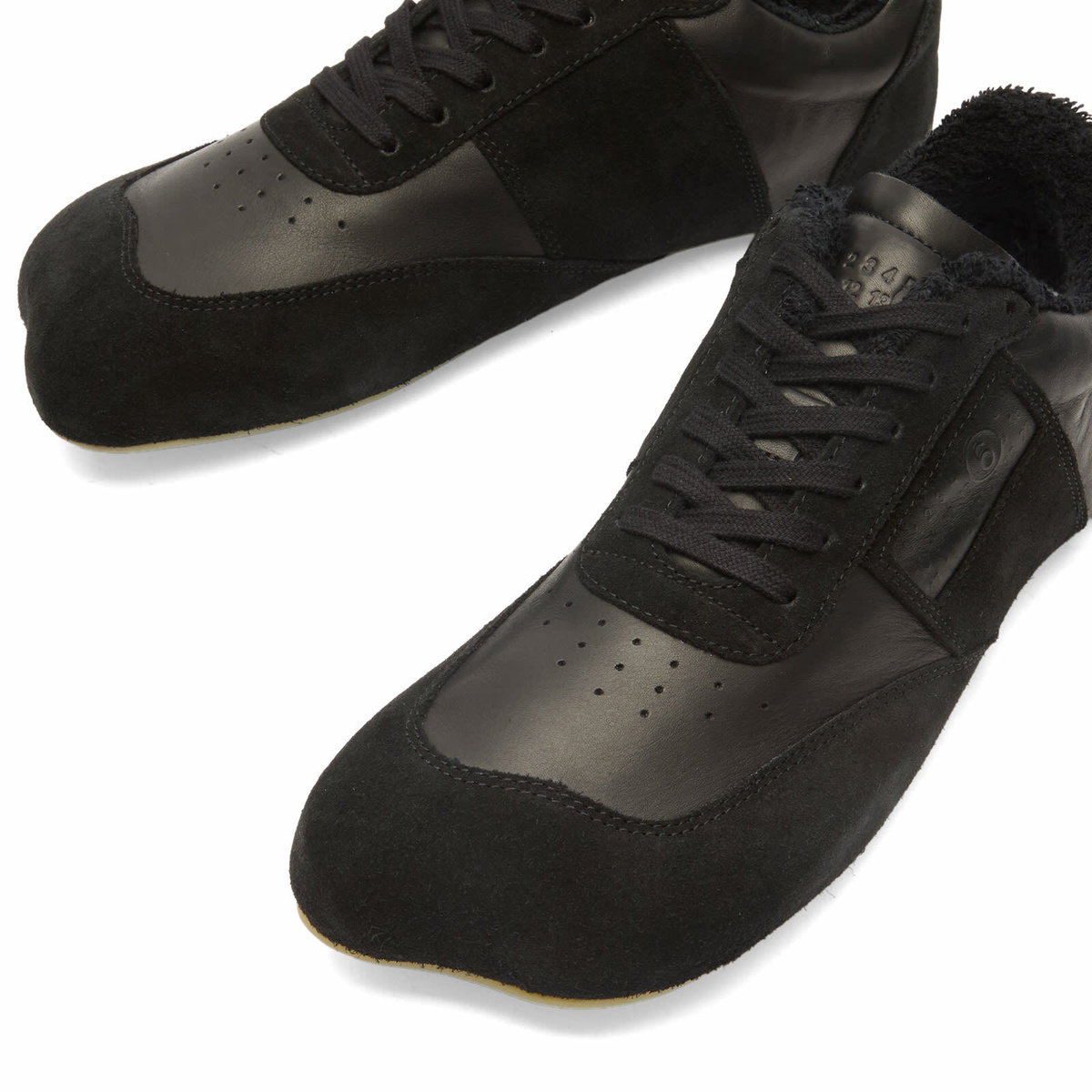 MM6 Maison Margiela Men's Leather Sneaker in Black MM6 Maison Margiela