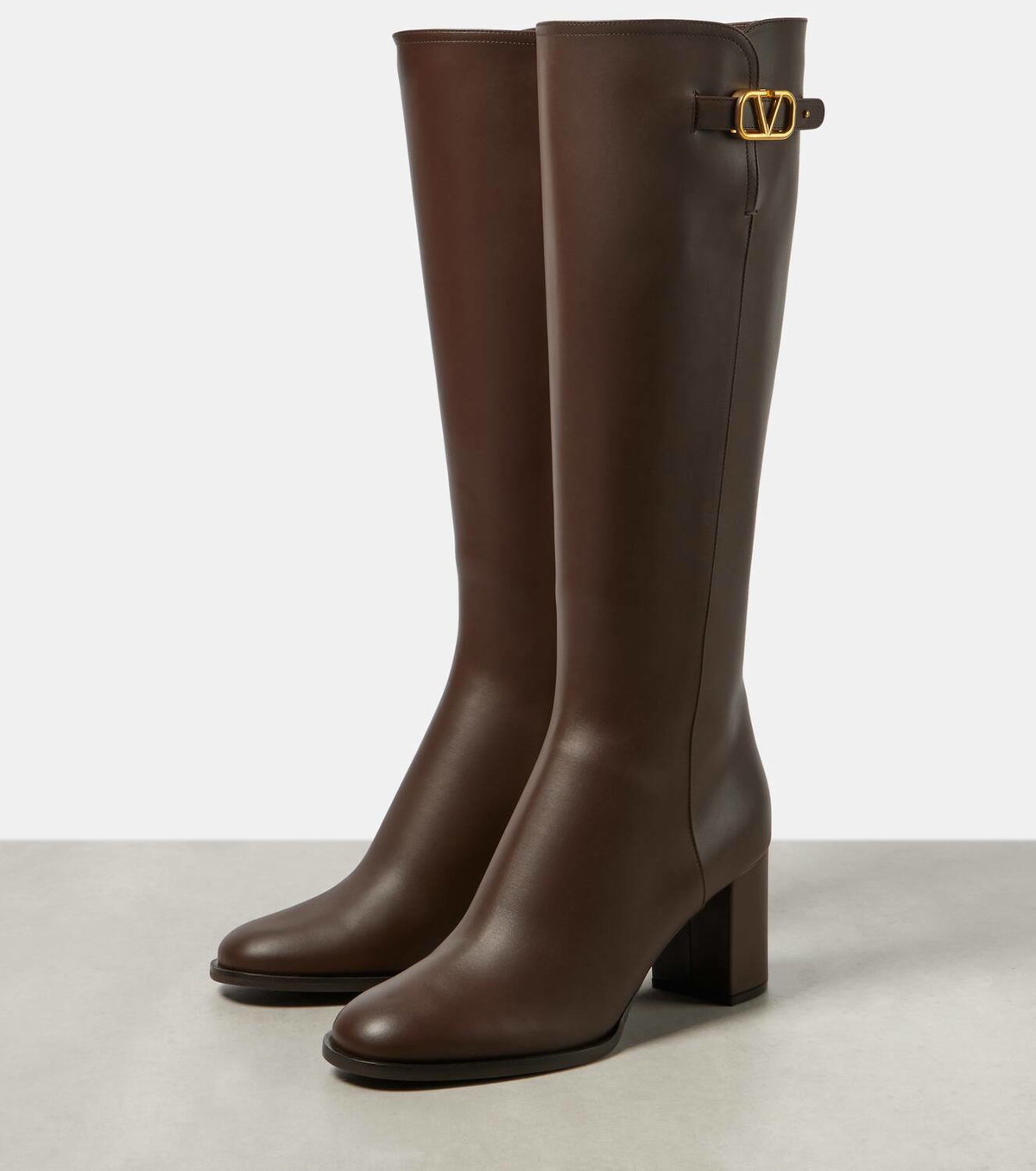 Valentino Garavani VLogo Signature leather knee-high boots  display picture 2